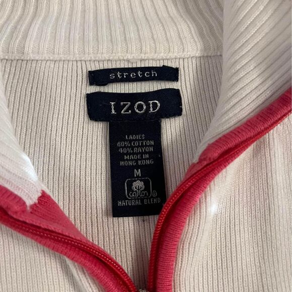 izod white and pink womens zip jacket size medium - Picture 3 of 3